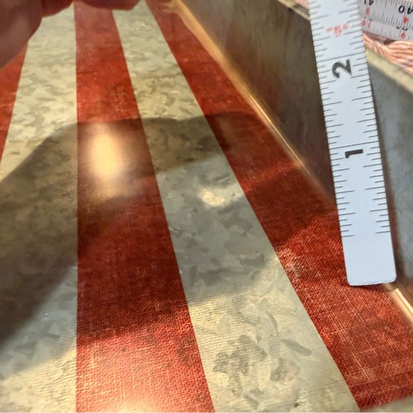 New Pottery Barn Galvanized Americana /Flag Metal DecorativeTray with Handles #1 - Picture 5 of 7